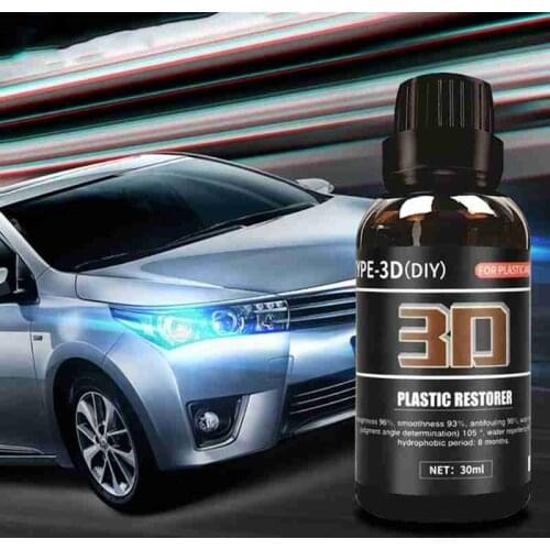 30ML Set Car Plastic Parts Retreading Agent Automobile Plastic Parts Renovation Whitening Repair Agent Car Wax Car Cleaner