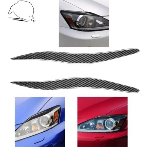 For Lexus IS250 IS300 2006-2012 Carbon Fiber Headlights Eyebrows Eyelids Cover Eyelash Headlamp Stickers Tuning Car Accessories