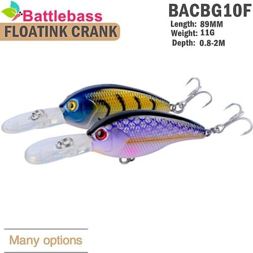 BATTLEBASS 2021 NEW 1PC New Arrival 1pc 11g 6 color Crank Baits Fishing 8.9cm Lures Fishing Tackle 6# Hook Fishing Bait Lure