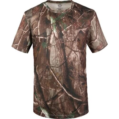 Outdoor round neck crepe camouflage quick-drying T-shirt Cycling suit Round neck camouflage uniform Student military training