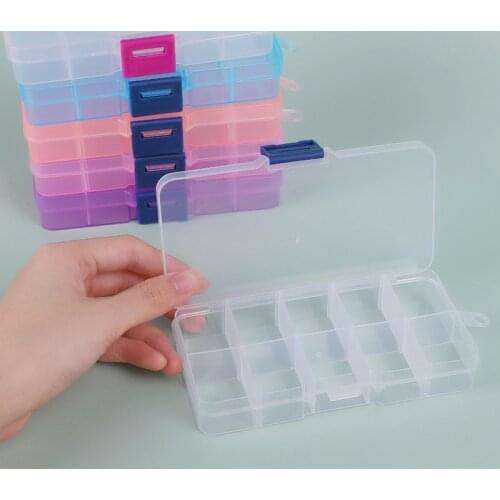 10Slots Plastic Storager Jewelry Box Compartment Adjustable Container Earring UK