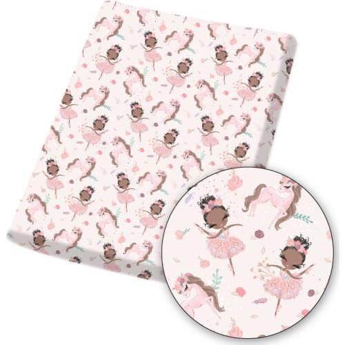 Polyester Cotton Fabric Patchwork Gril Printed Fabric for Tissue Kids Home Textile for DIY Sewing Quilting Fabrics 45*145cm/pc