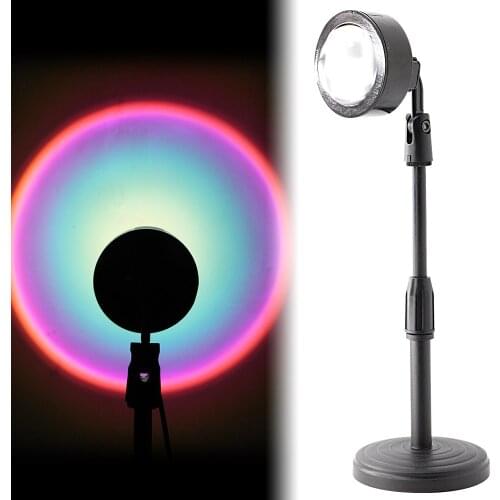 Sunset Projection Night Lights Live Broadcast Background 270° Rotatable Projector Atmosphere Rainbow Lamp Decoration For Bedroom