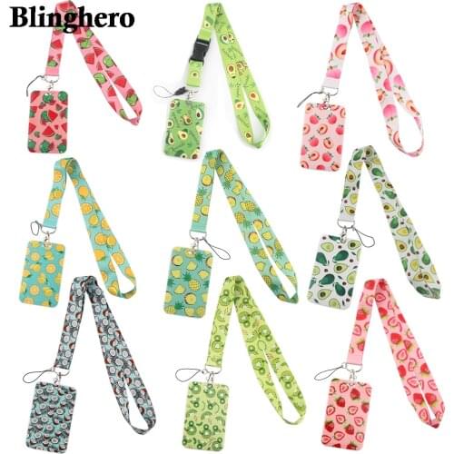 CB542 Summer Fruit Pattern Neck Strap Hang Rope for Key ID Card Cell Phone Straps Watermelon Strawberry Lanyard Badge Holder