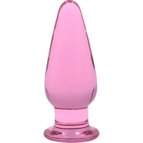 Pink Glass Anal Plug Dildo Anus Masturbator G Spot Stimulator Adult Sex Toys For Woman Men Erotic Glass Butt Plug Ass Insert