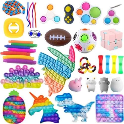 Simple Dimple Push Bubble Fidget Toys Antistress Squeeze Sensory Toy Relief Stress Gift For Children Adults 1PCS