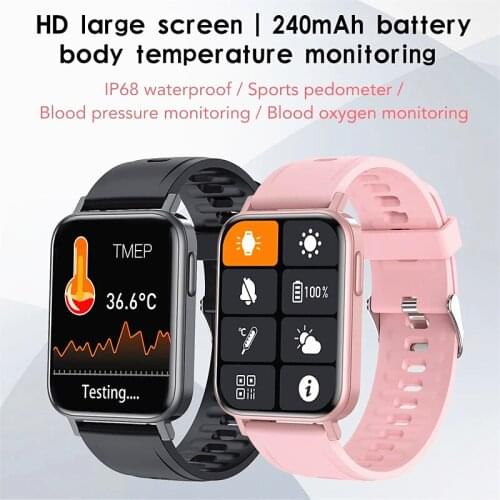 BYKRSEN T10 Pro Body Temperature Measure Full Touch Men Smart Watch Sport IP68 Waterproof Heart Rate Monitoring Women SmartWatch