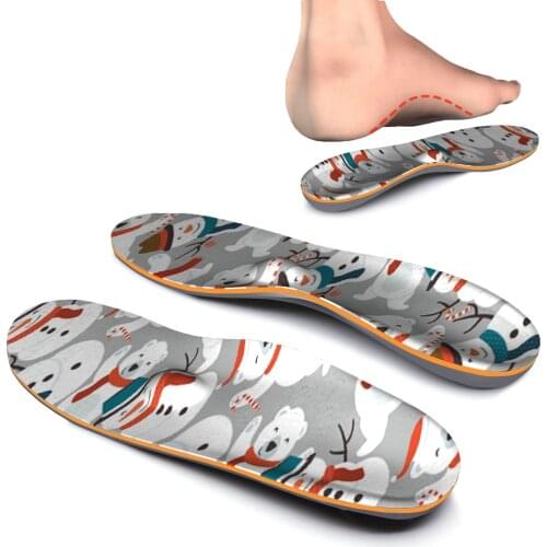 Bear Cartoon Flat Feet Fasciitis Arch Support Insoles for Men Women Orthotic Shoe Inserts Relief Foot Pain