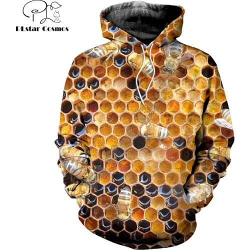 3D Printed Bee Keeper Hoodie and Sweatshirt Pure Raw Honey Harajuku Fashion Men hoodies Unisex Casual Jacket pullover DW0005