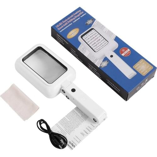 Magnifying Glasses With 18 LED Light Portable Foldable Optical Magnifier 3X Handheld Magnifier For Children Reading