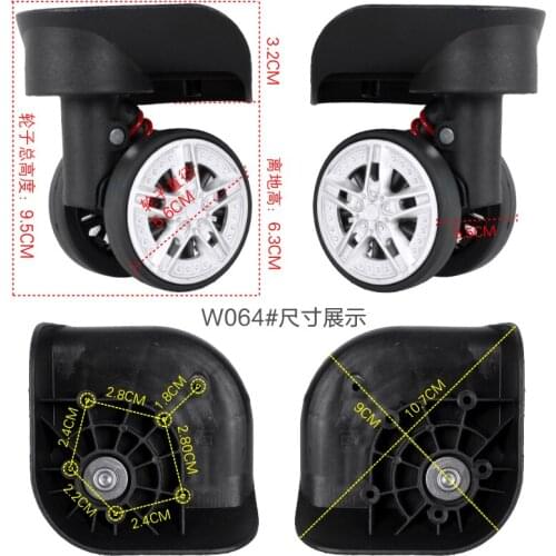 W064 Luggage box mute wheel accessories universal wheel password travel bag repair part suitcase trolley case wheel replacement