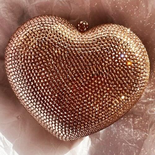 Free Shipping Champagne Color Luxury High-End Diamond Bag Women’s Evening Prom Clutch Bags Fashion Lady Dinner Banquet Clutches