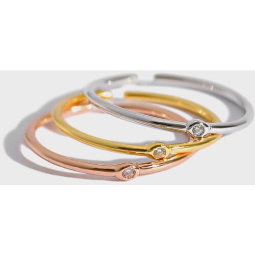 Simple real 925 sterling silver rings for women fine jewelry, elegant crystal ring female best friends gifts accessories