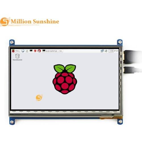 7 Inch 1024 x 600 HDMI Capacitive IPS LCD Module 5 Point Touch Screen Support Raspberry pi LCD Display free shipping