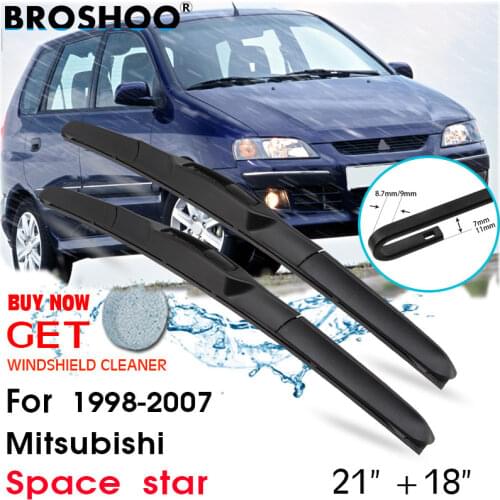 Car Wiper Blade Front Window Windscreen Windshield Wipers J hook Blades Accessories For Mitsubishi Space star 21"+18" 1998-2007
