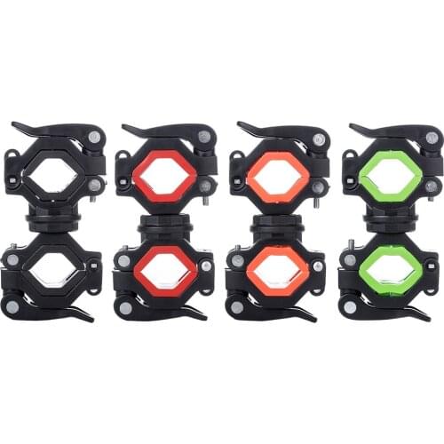 360 Degree Rotation Bike Flashlight Holder Bicycle Front Tail Light Clamp Clip Biking Portable Dustproof Cycling Parts