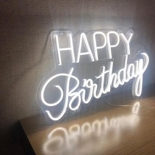 Custom led Happy Birthday flexible Neon Light Sign Decoration Home Bar Wall Bedroom Party Decorative Cool Neons Lamp