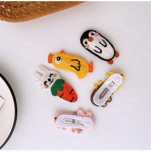Korean New Simple Cute Woolen Knitting Cartoon Little Animal BB Clip Sweet Girl Children Fashion Barrettes Hair Accessories