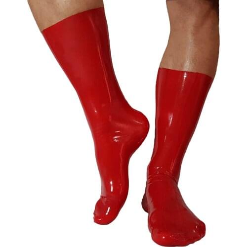 Handmade Red Latex Rubber Socks Customize
