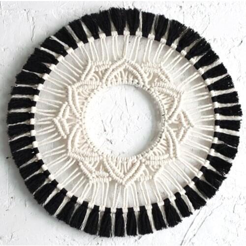 Mactrame Round Tapestry Wall Decor Hangmade Bedroom Wall Hanging Pendants for Living Room Patchwork Boheme Macrame Colgante