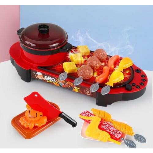 Kitchen Toys Pretend Play Simulation Cookware Pot Oven BBQ Cook Play Toy Kitchen Items Kids Kitchen Set Educational Play House