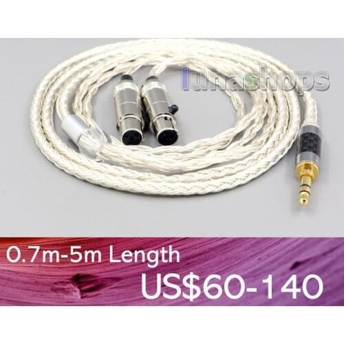 LN007053 16 Core OCC Silver Plated Headphone Earphone Cable For Aeolus Atticus Auteur Blackwood Eikon Ori Verite Vibro