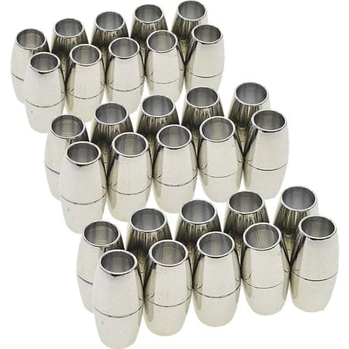 30x Brass Barrel Magnetic Clasps Connector For DIY Necklace Bracelet 4/5/6mm