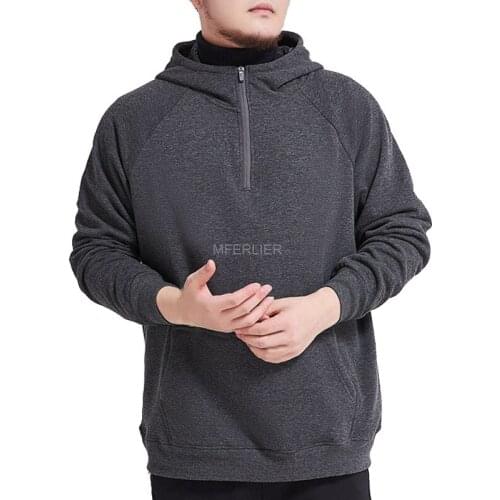 Winter Hoodies With Fleece Men 5XL Bust 130cm Loose Cotton Hoodies