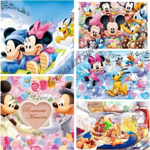 Disney 5D DIY Diamond Painting "Mickey Love Couple" Diamond Embroidery Full Square Cross Stitch Kits Mosaic Home Decor Gift