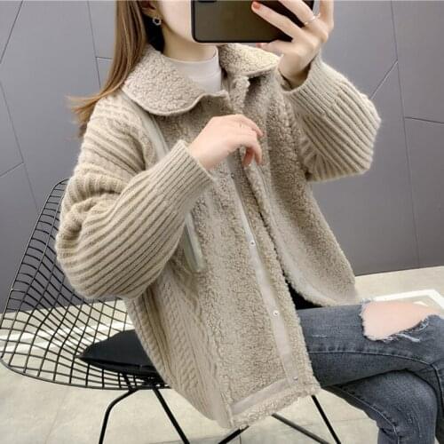 Room 191291 on 2 lines 3 】 make pure color imitated mink zipper knitted cardigan 92