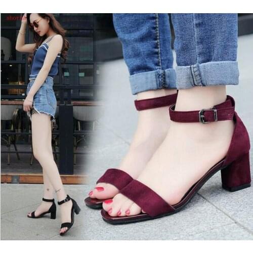 New fashion Ankle Strap Heels Women Sandals Summer Shoes Women Open Toe Chunky High Heels Party Dress Sandals