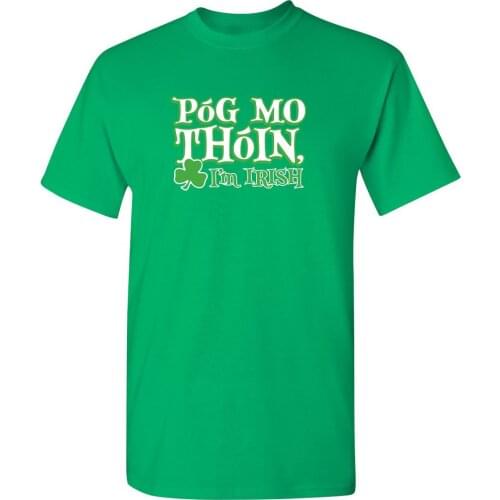 Pog Mo Thoin Novelty Saint Paddy St Patricks Day T Shirt Cotton Vintage Tees Shirt