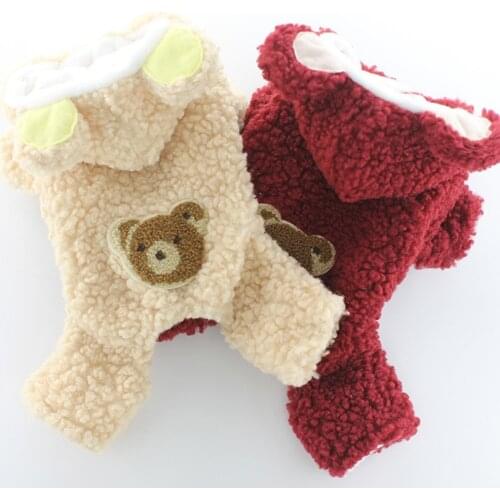 Pet Clothes Winter Pet Jumpsuit Clothing For Small Medium Dogs Pet Chihuahua French Bulldog Hooded Four Legged Coat Dog Outfits