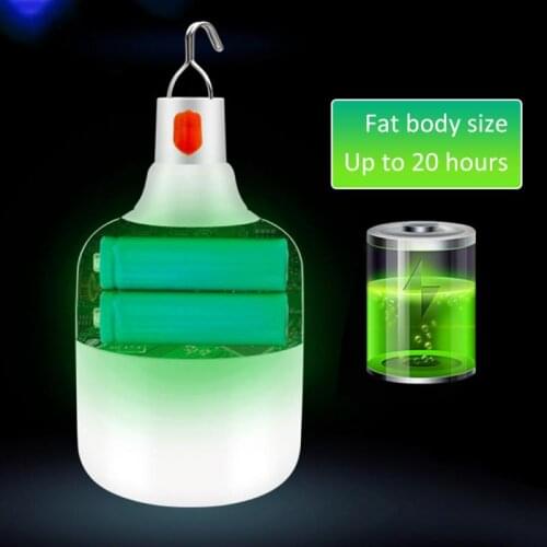 Portable Emergency Night Light Rechargeable LED Bulb Light Solar Charging Dimming Outdoor Camping Barbecue Chandelier
