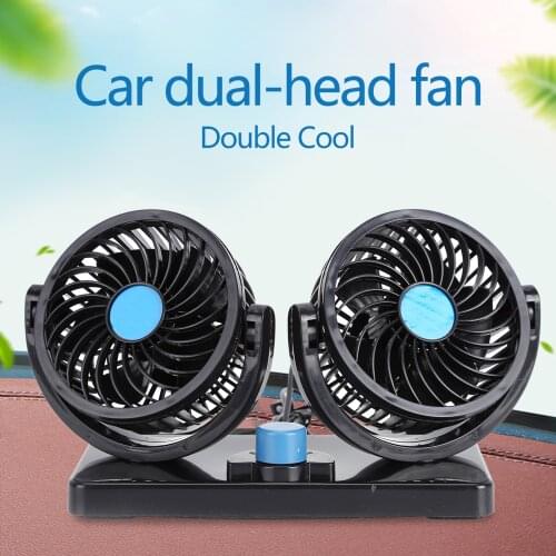 5V USB Portable Mini Car Fan 2 gears 360 Degree All-Round Adjustable Auto Air Cooling Dual Head Fan Car Interior Accessories