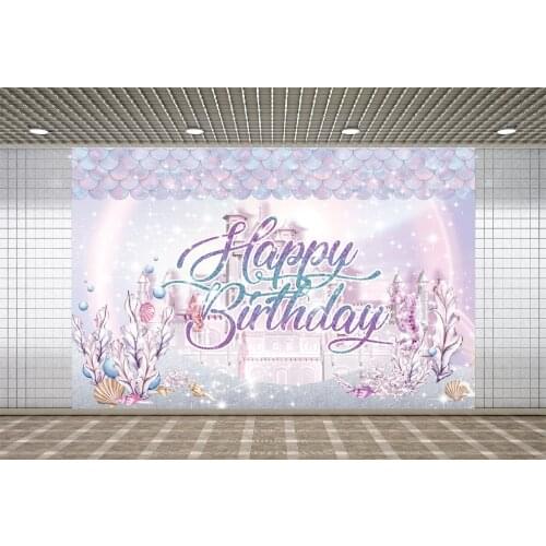 Lyavshi Fairytale Mermaid Wonderland Underwater Castle Photography Baakground Happy Birthday Baby Portrait Customized Backdrops