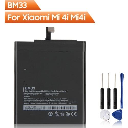 Xiao Mi Original BM33 Battery For Xiaomi 4i Mi4i BM33 Genuine Replacement Phone Battery 3120mAh With Free Tools