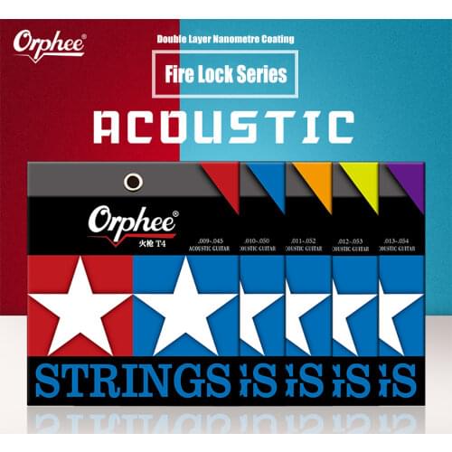 Orphee NEW Fire Lock Series Acoustic Guitar Strings Nano Double-Coated Anti Rust High Level Guitar Strings