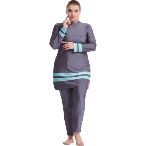 Ultra-loose XL-6XL Plus Size Obese Womens Soild Color High Elasticity Quickly Dry Conservative Swimsuit