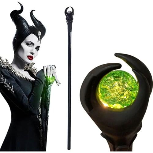 Halloween LED Light Magic Wand Scepter Wizard Staff Anime Evil Witch Cosplay Costume Accessories Walking Stick Cane Prop