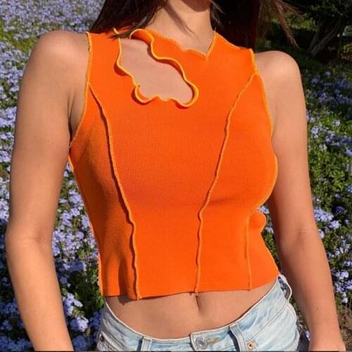 Hot Sexy Slim Women Female Crop Top Camis Summer Hollow Out Sleeveless Tank Solid Cotton Basic Ladies Camisole Vest Streetwear