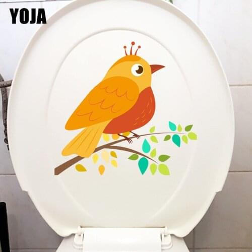 YOJA 21.6X20.2CM Hand Drawn Cartoon Bird Childern Bedroom Wall Sticker Toilet Decoration T1-1266