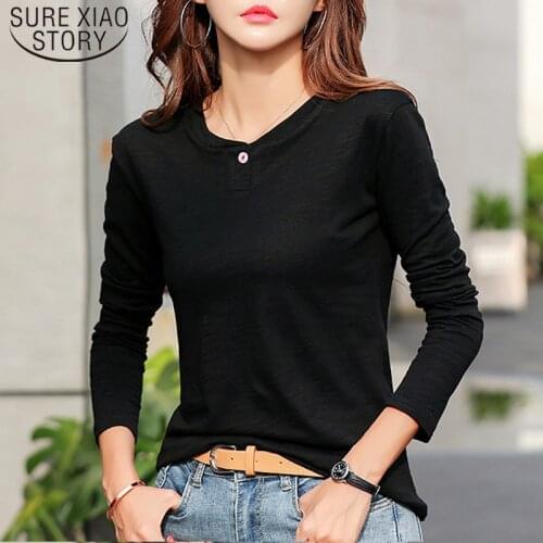 2021 Autumn Winter Cotton Loose Long Sleeve Women Shirt Regular O-neck Solid Women Tops Office Lady Button Ladies Tops 5575 50