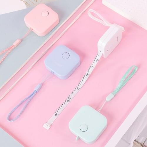 1.5m*7mm Tape Measure Macaron Candy Color Leather Ruler Box Portable Fashion Design School Supply