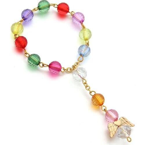 10 PCS Acrylic Beads Religious bracelet Catholic Rosary Jesus Crucifix Stars Mary Centerpiece