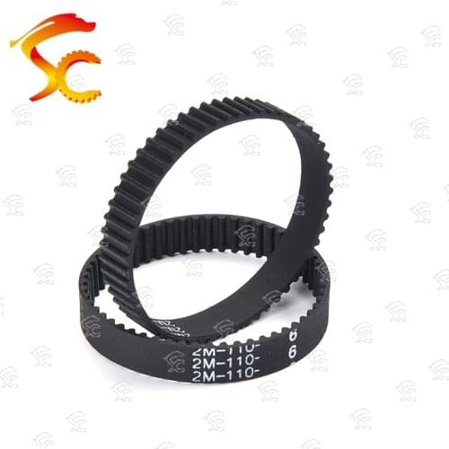 10pcs GT2 110 belt closed loop rubber 2GT-110-6 timing belt Teeth 55 Length 110mm width 6mm for 3D printer