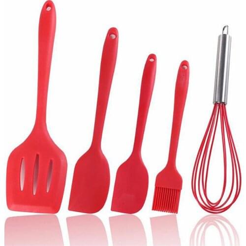 5pcs/set Silicone Baking Tools Set Scraper Oil Brushes Cake Tools Non-stick Spatula Shovel Cooking Tools Set Kitchenware