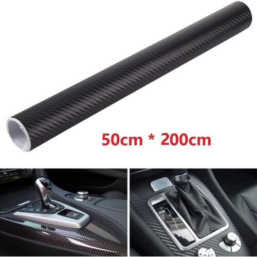 50x200cm Car 3D Matt Black Carbon Fiber Vinyl Foil Film Wrap Roll Automobile Interior Accessories Sticker Decal