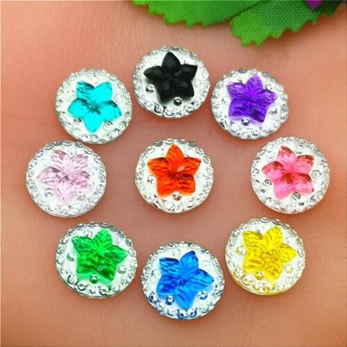 80PCS AB Resin 12mm Round Resin Flatback rhinestone scrapbook crafts