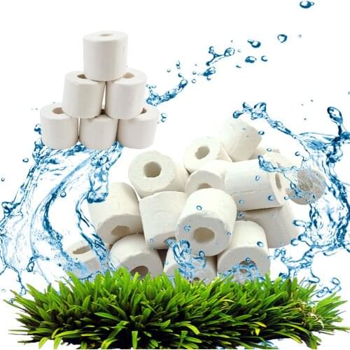 Aquarium Filter Box Quality Ceramic Filtering Glass Ring Nitrifying Bacteria Biological Material Media Fish Tank Accessory White